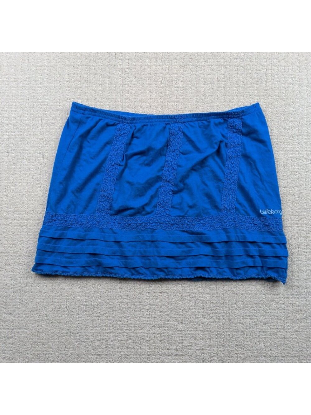 Y2K Billabong Mini Skirt Ruffle Lace Trim Surfer Girl Wom Sz S Boho Indie Folk